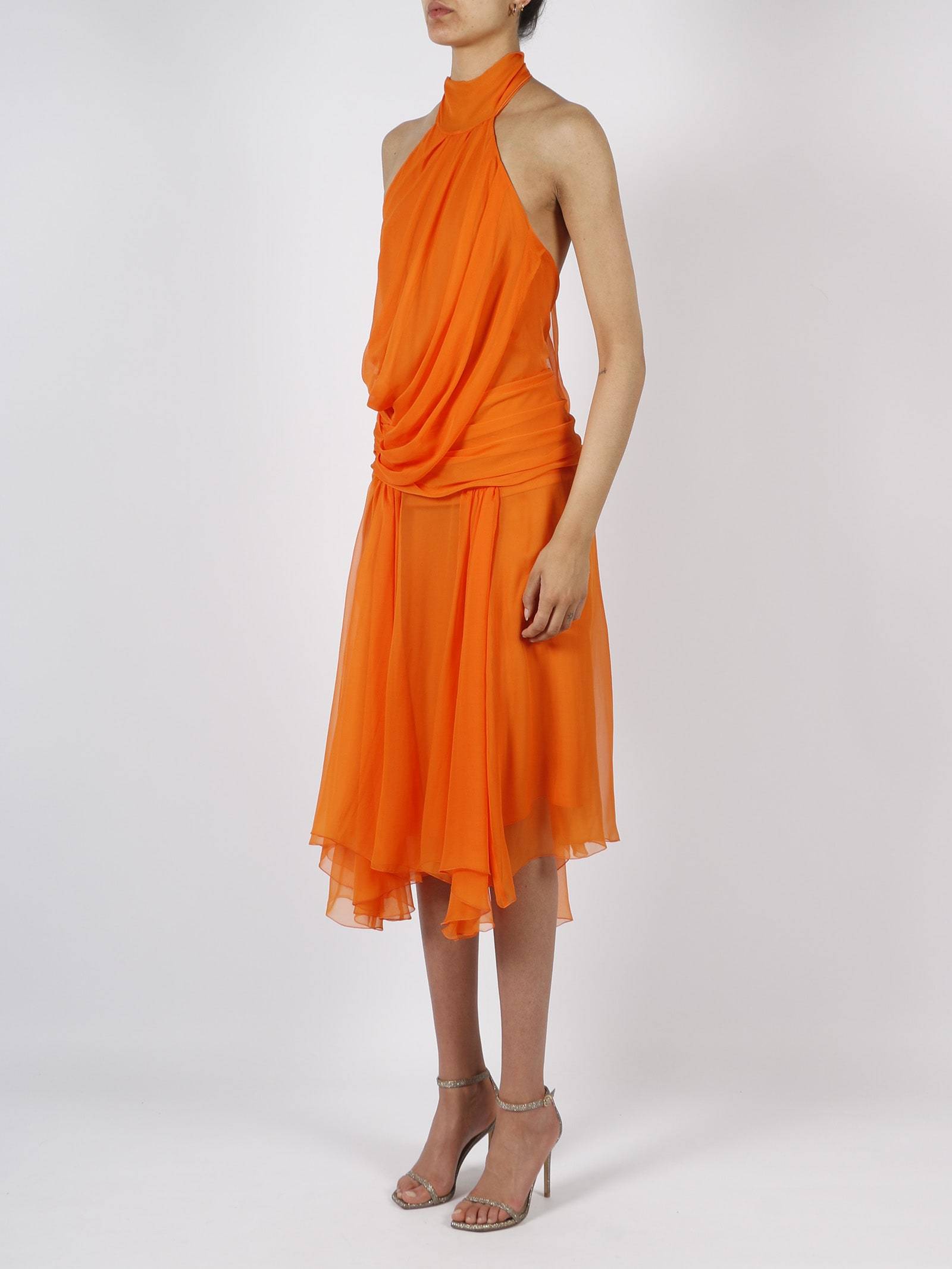 Alberta Ferretti Logo Dress In Red