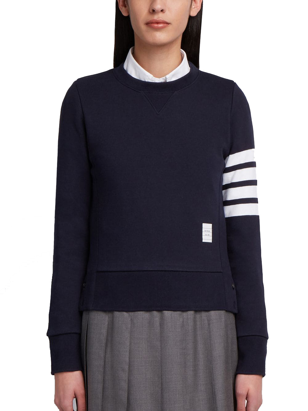 Thom Browne 4-bar Stripe Crewneck Sweatshirt In Blue