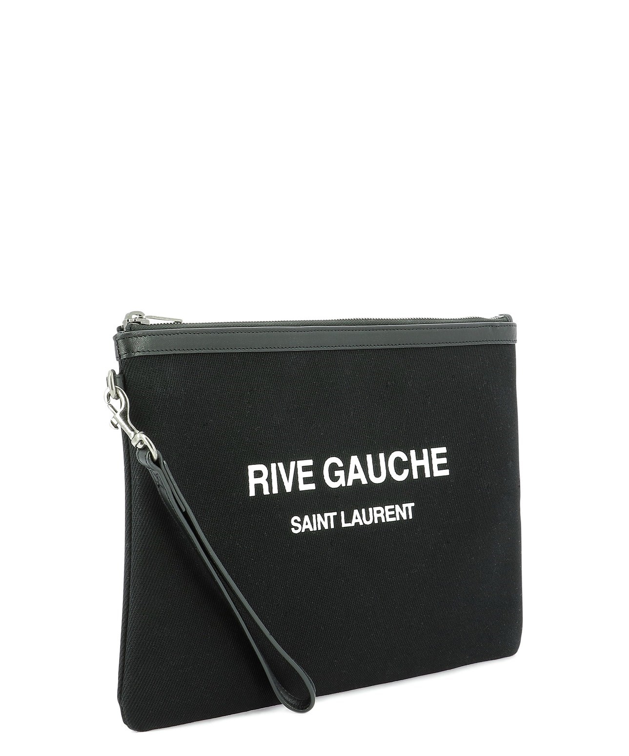 Saint Laurent Logo-print Clutch In Black