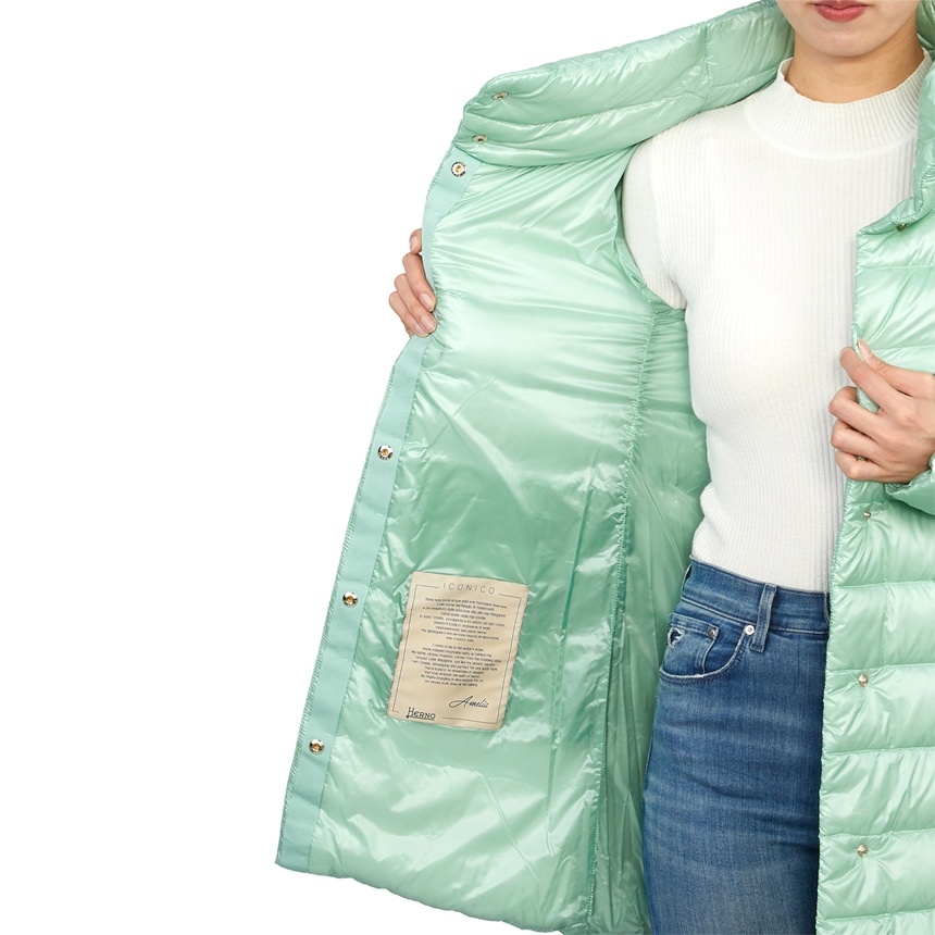 Herno Long-sleeved Down Jacket In Green