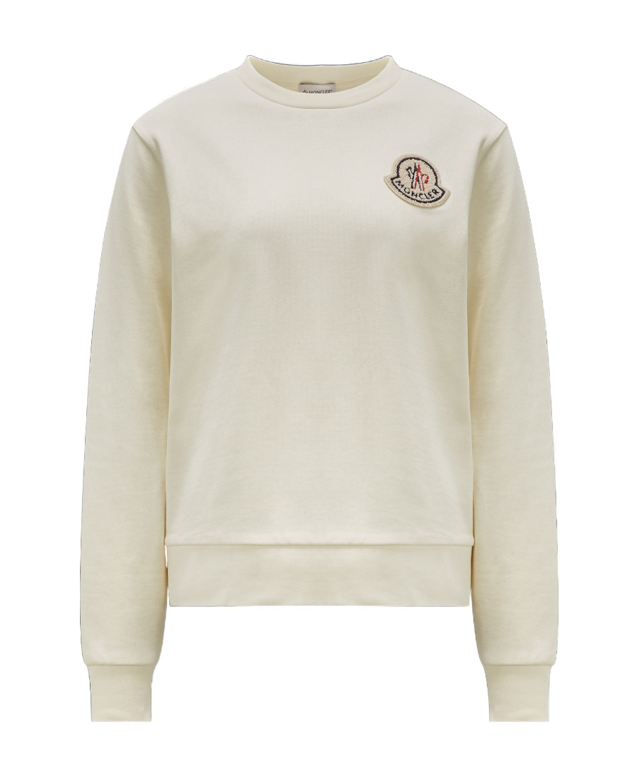 Moncler Logo-patch Cotton-blend Sweatshirt In Gray