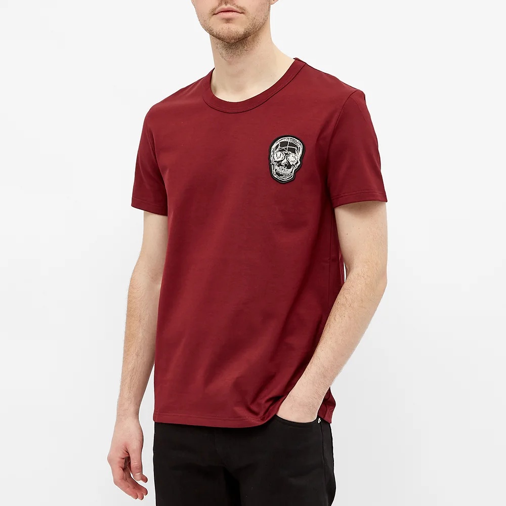 Alexander Mcqueen T-shirt With Round Neck And Short Sleeves In Red