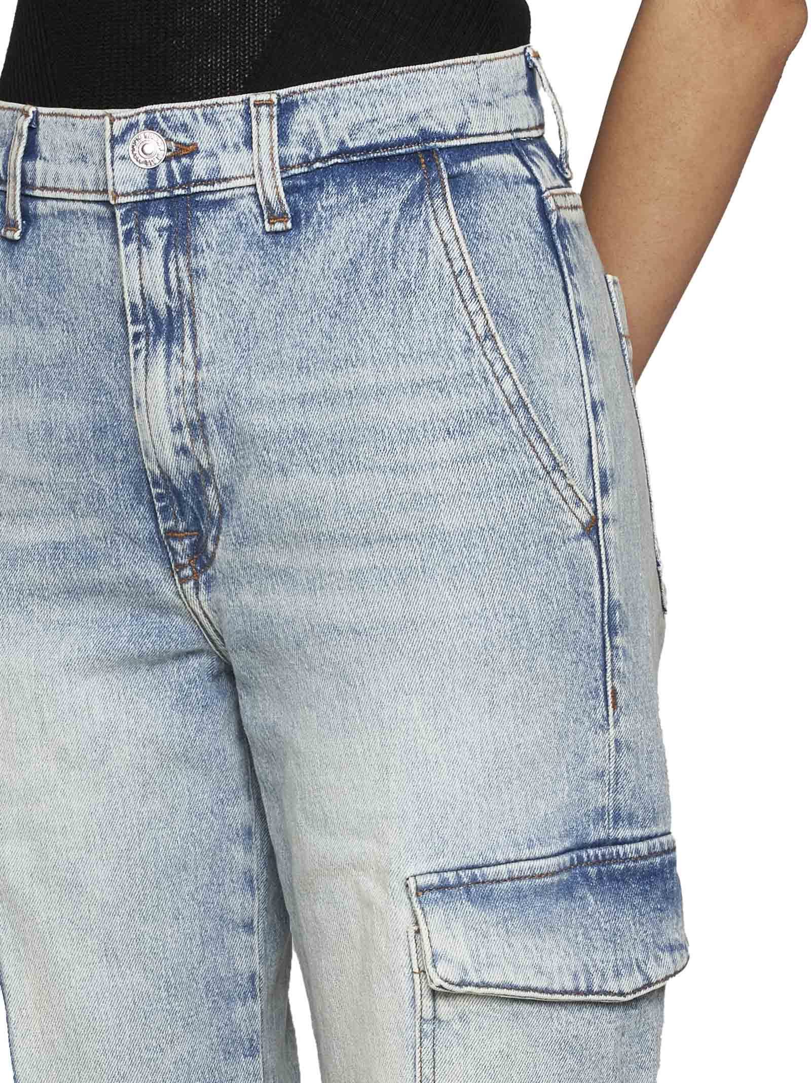 7 For All Mankind Cargo Logan High-rise Cropped Jeans In Gray