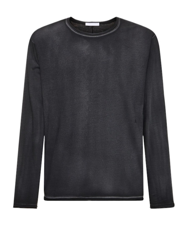 Helmut Lang Crew Neck Long Sleeve Top In Black