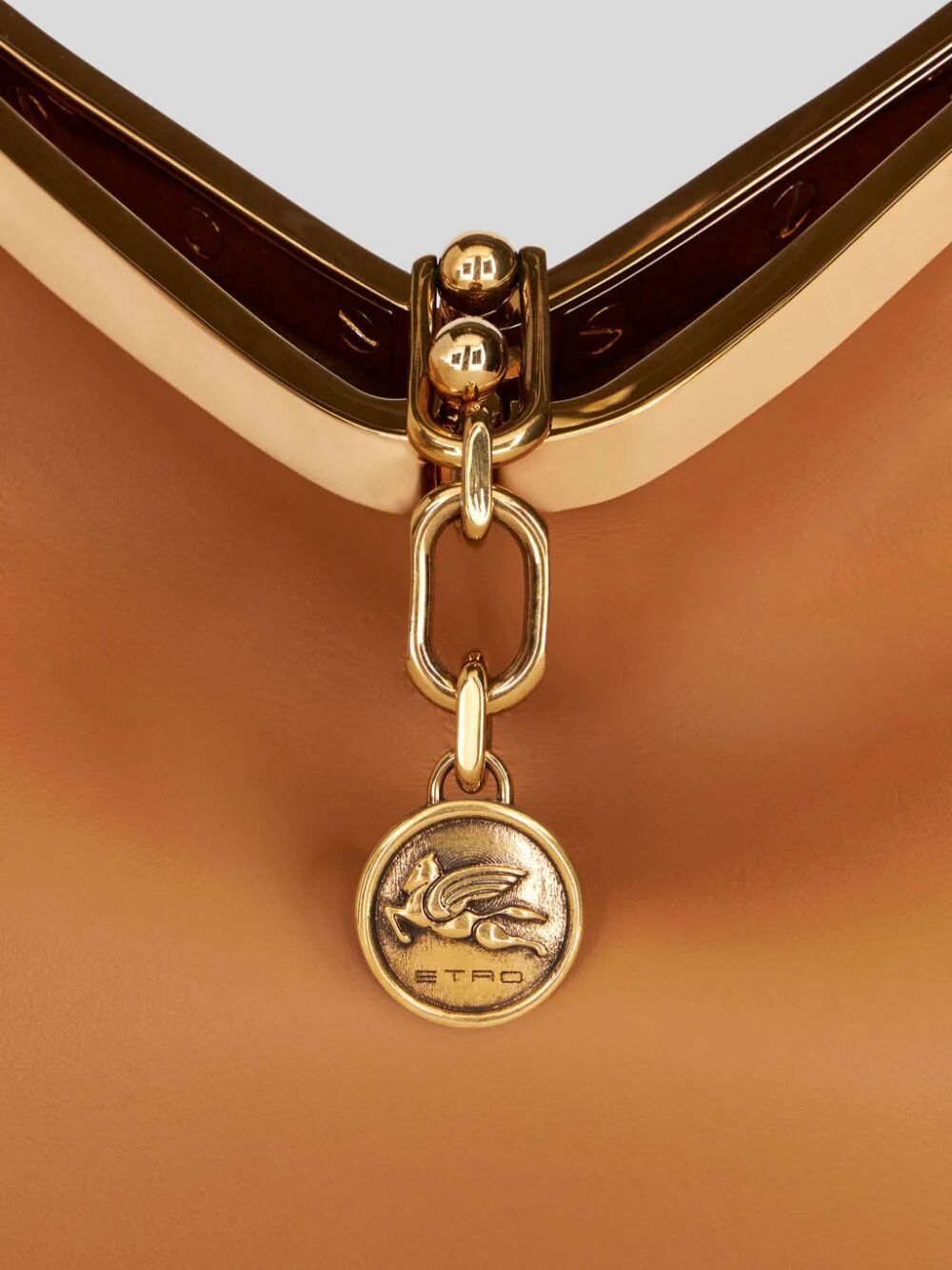 Etro Mini Vela Leather Shoulder Bag In Brown