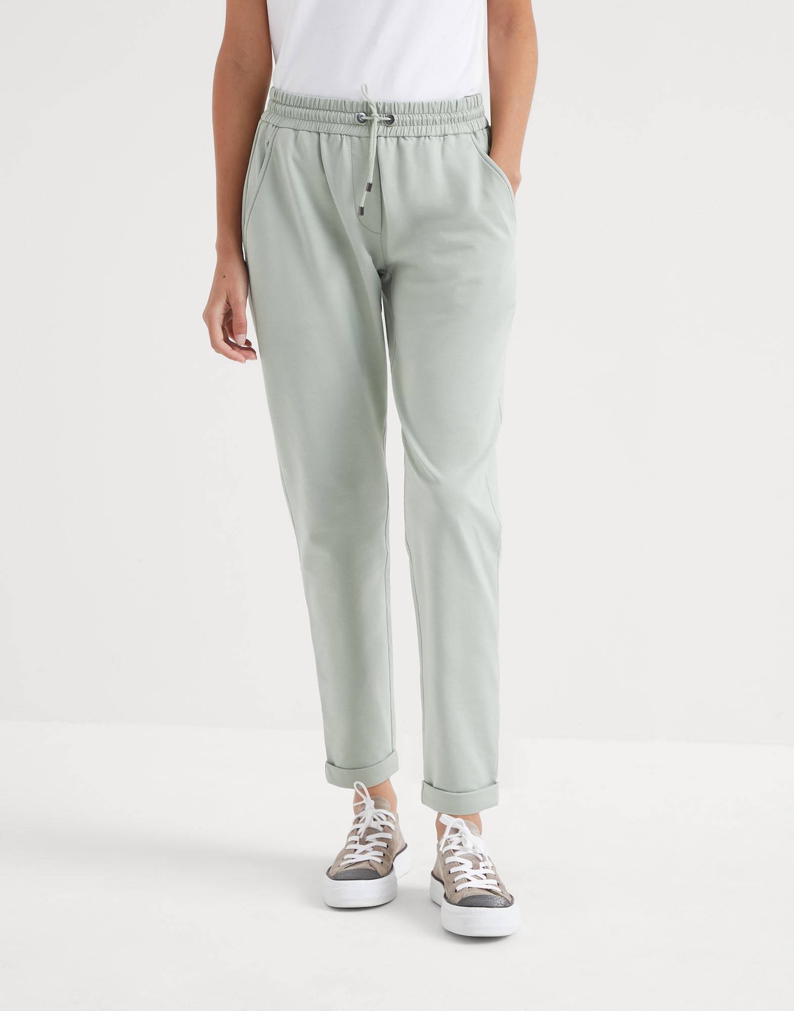 Brunello Cucinelli Light Fleece Pants In Gray