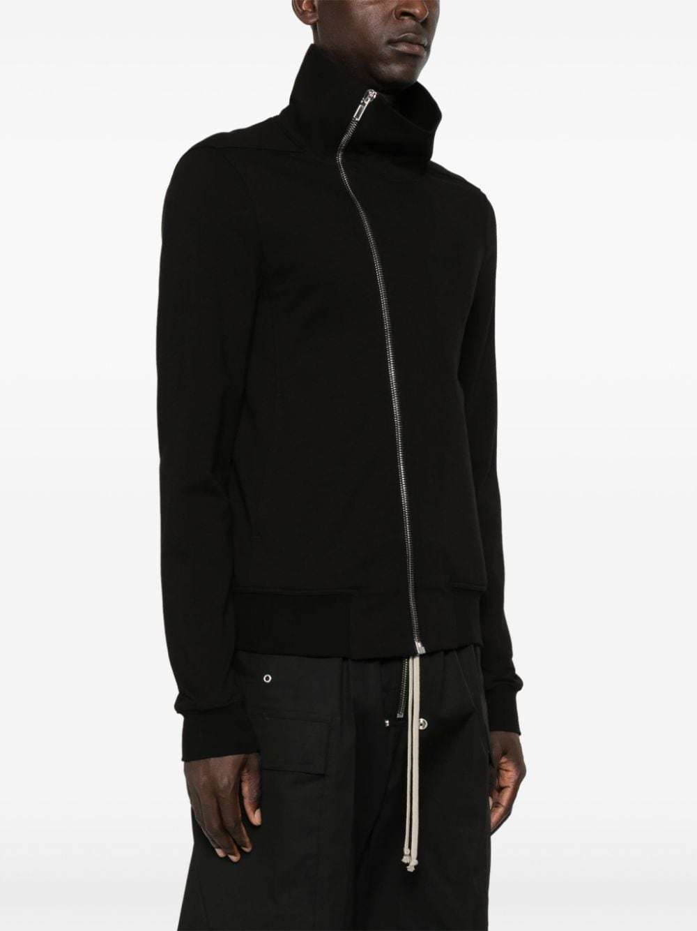 Rick Owens Bauhaus Organic Cotton Zip-up Sweatshirt In Black