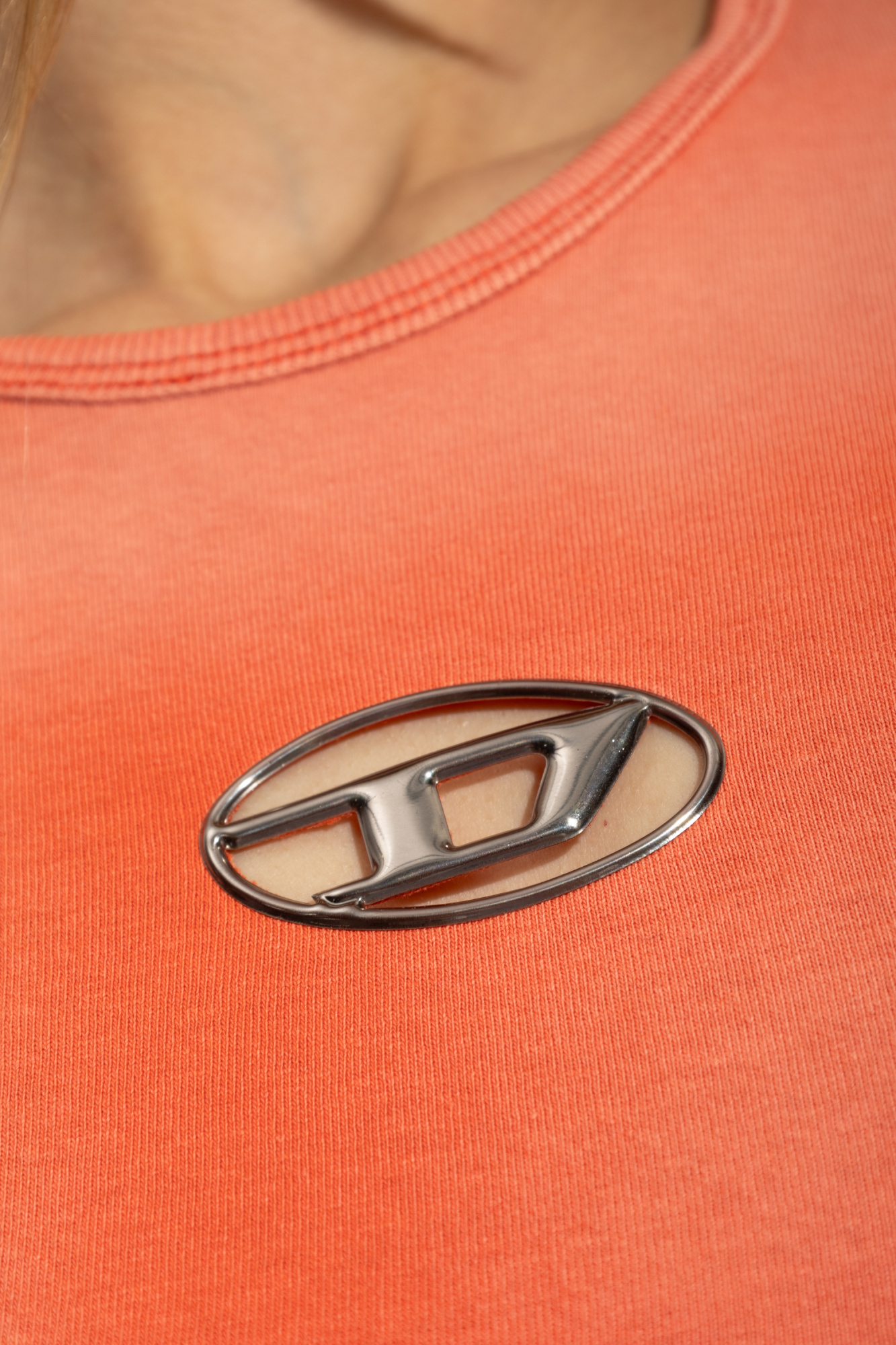 Diesel Faded Metallic T-shirt In Orange