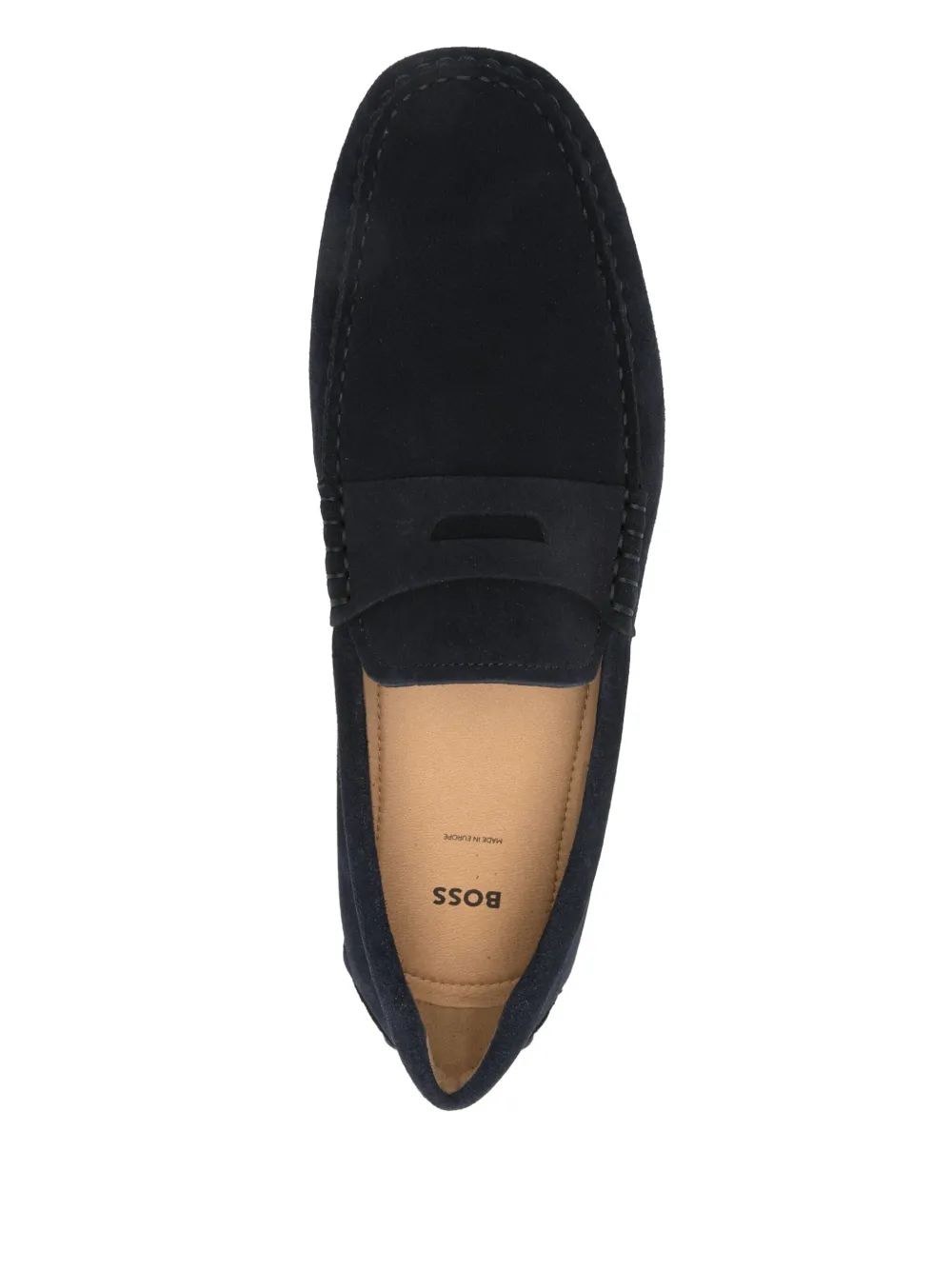 Hugo Boss Suede Loafers In Black
