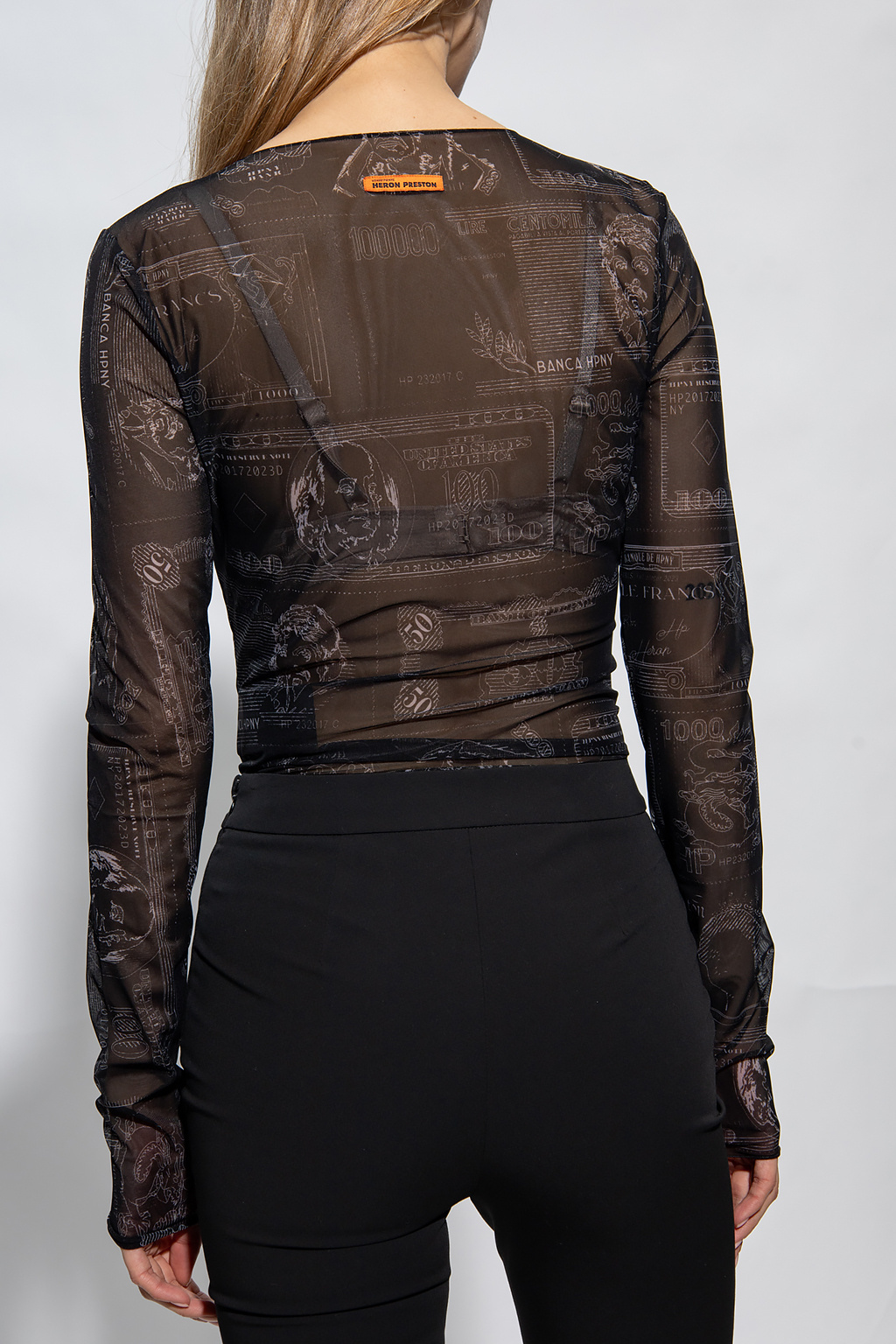Heron Preston Long-sleeved Round-neck Jumpsuit In Black