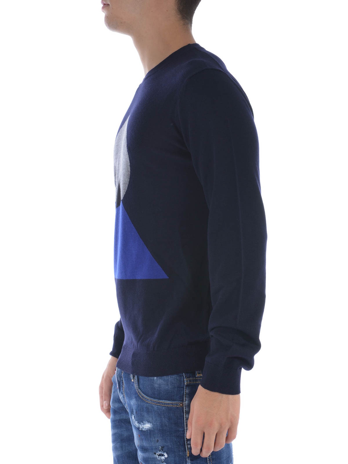 Kenzo Geometrical Pattern Sweater In Black