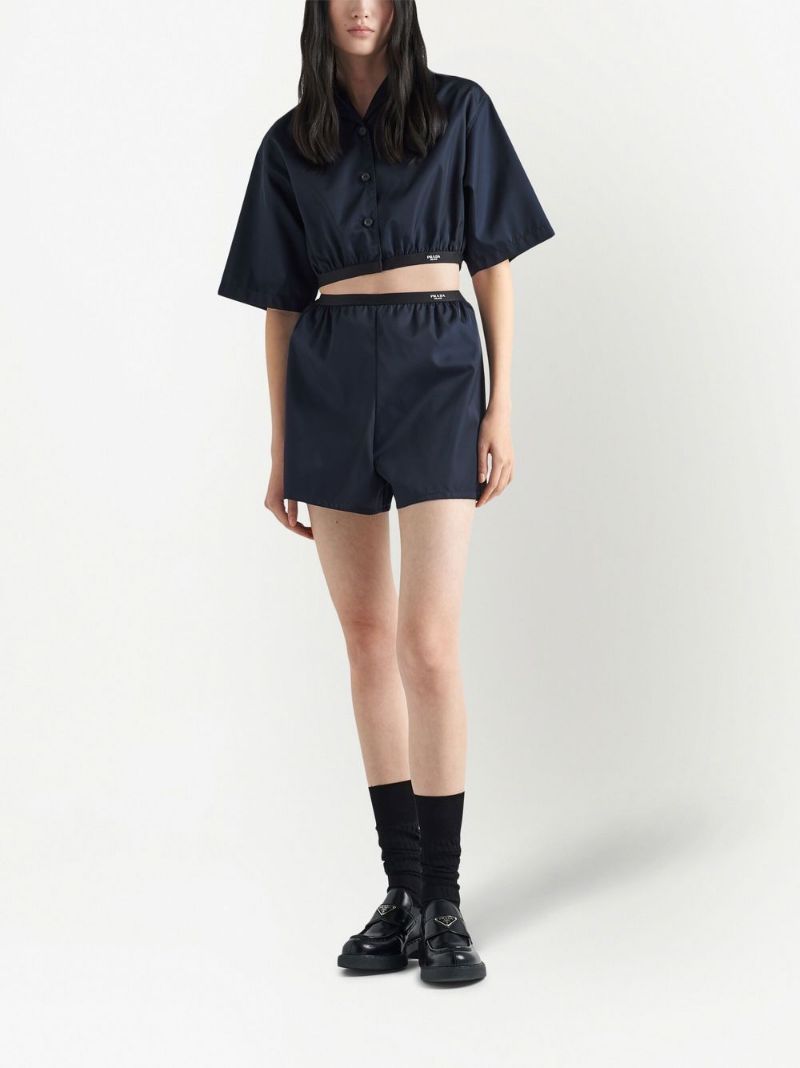 Prada Re-nylon Elasticated-waistband Shorts In Blue