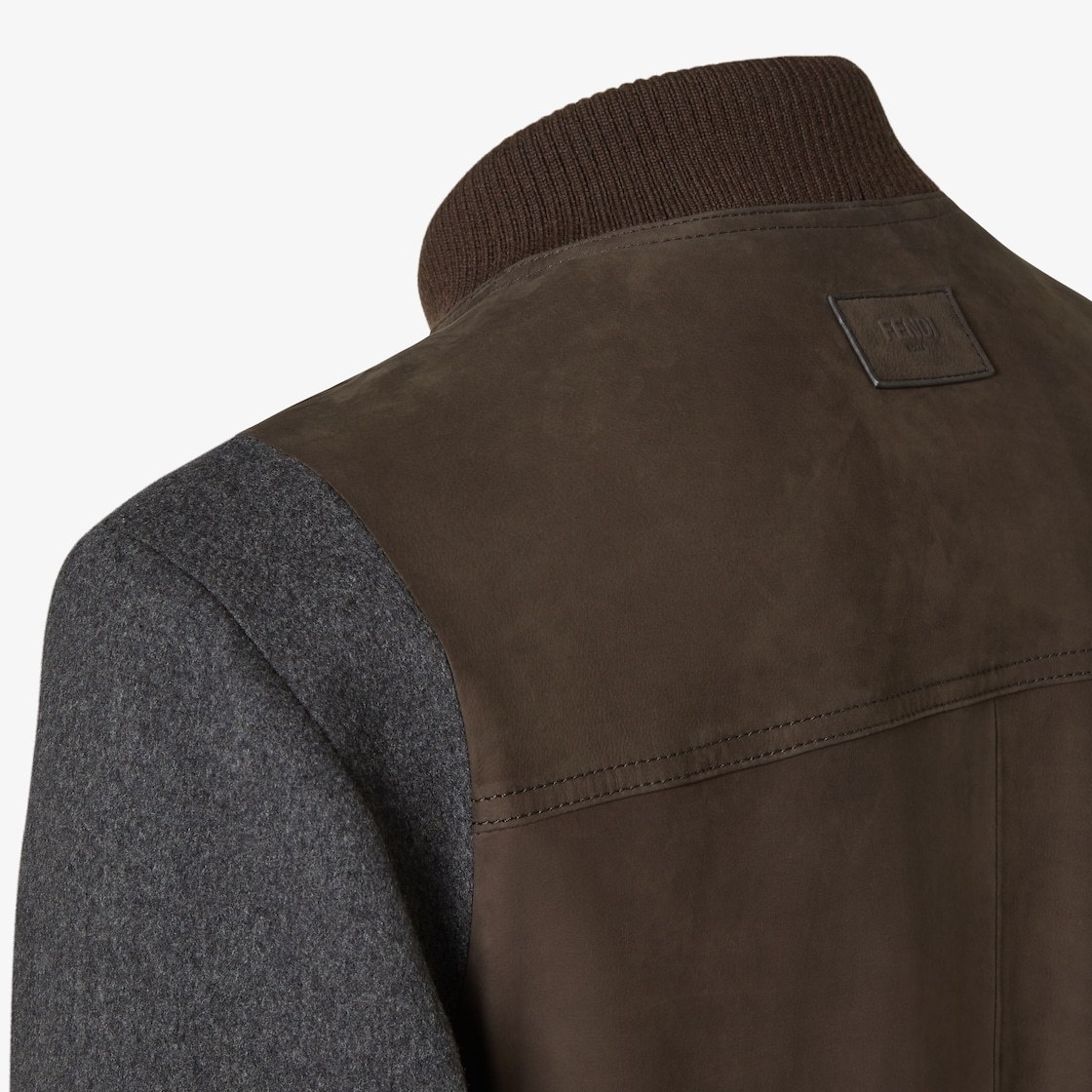 Fendi Cashmere And Brown Suede Bomber In Brown