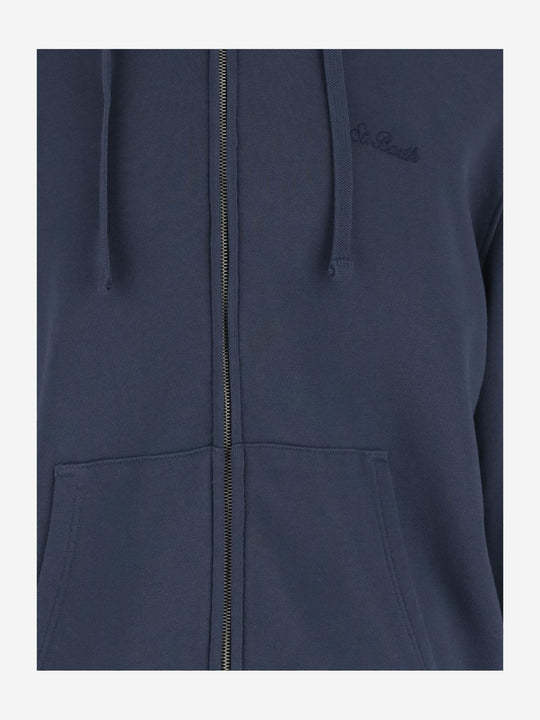 Mc2 Saint Barth Cotton Zip-up Hoodie In Blue