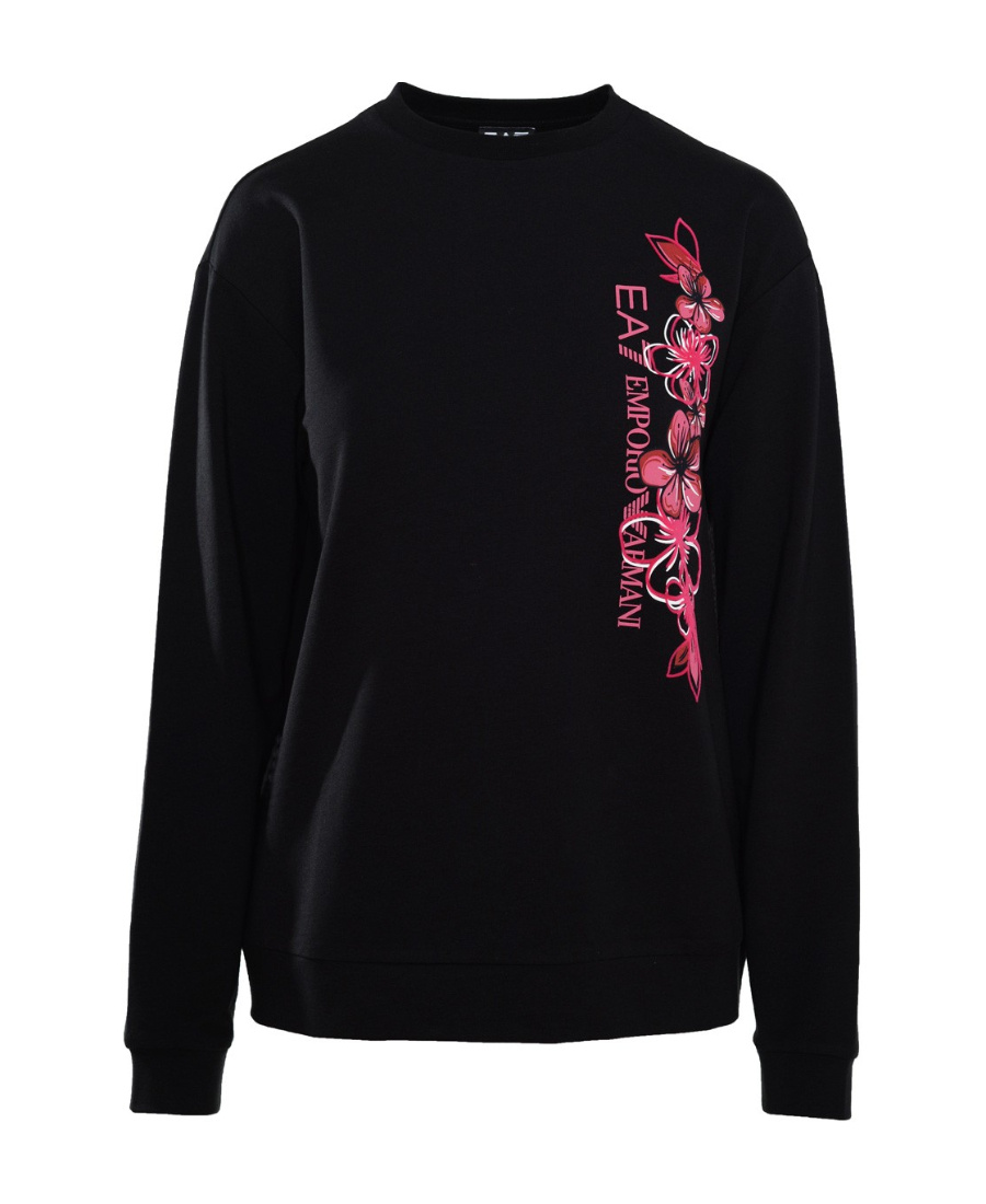 EMPORIO ARMANI FLORAL-PRINT COTTON SWEATSHIRT