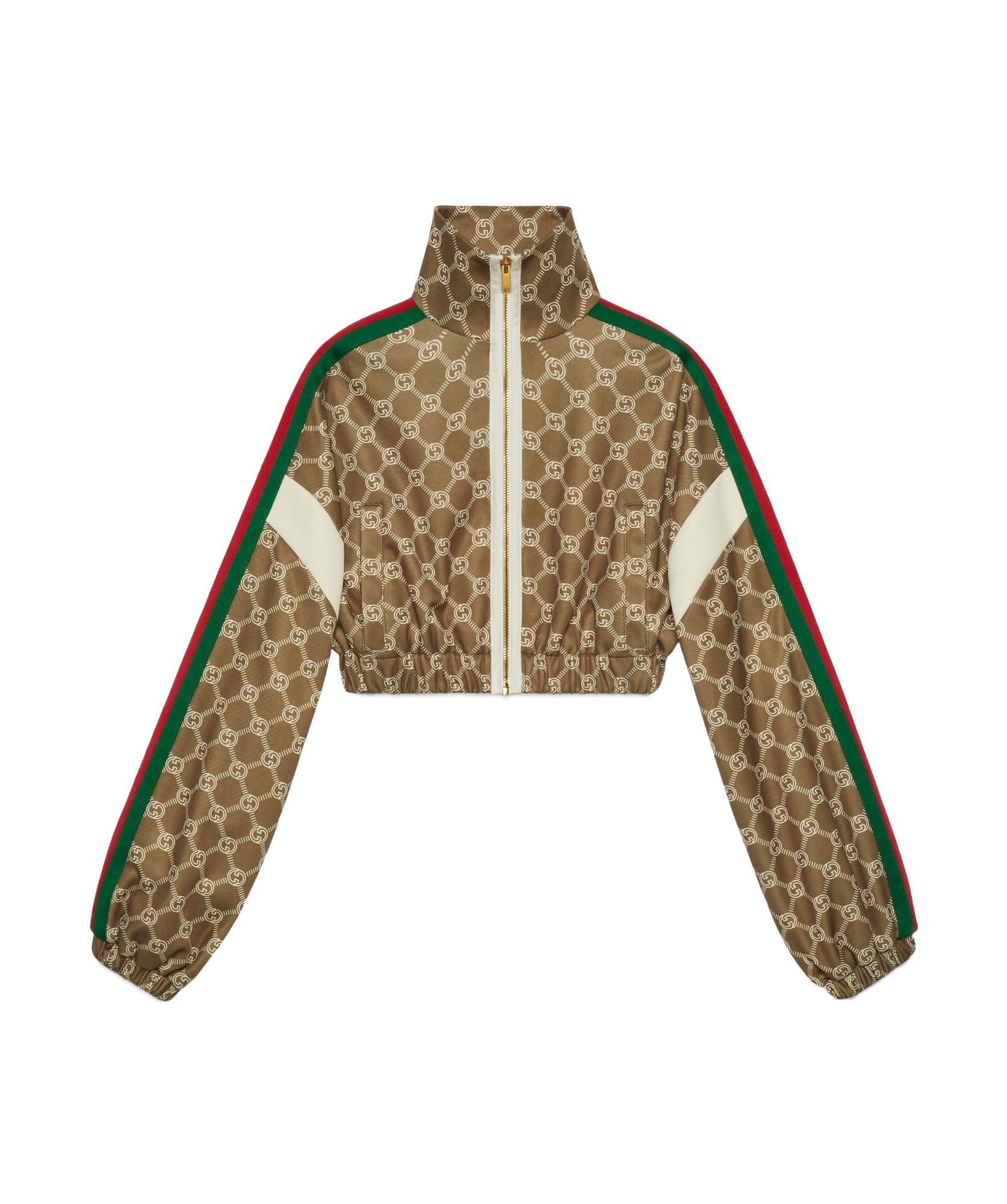 Gucci Interlocking G Cropped Jacket In Brown