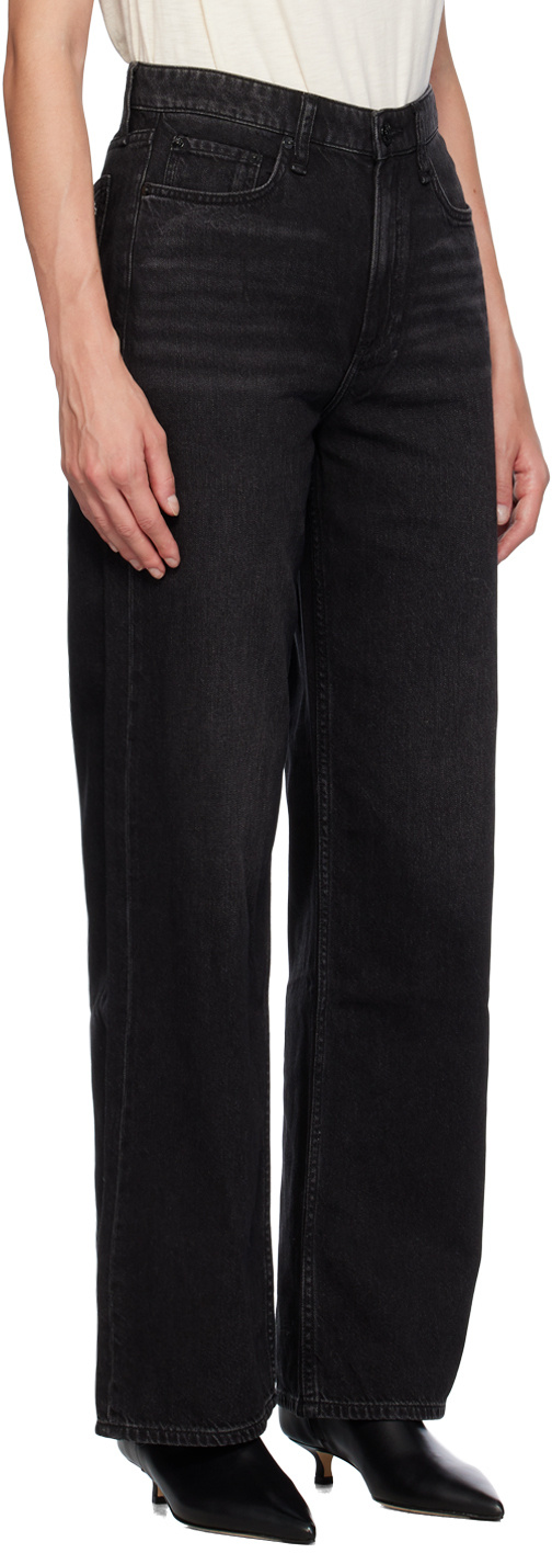 Rag & Bone High-rise Wide-leg Jeans In Deep Black