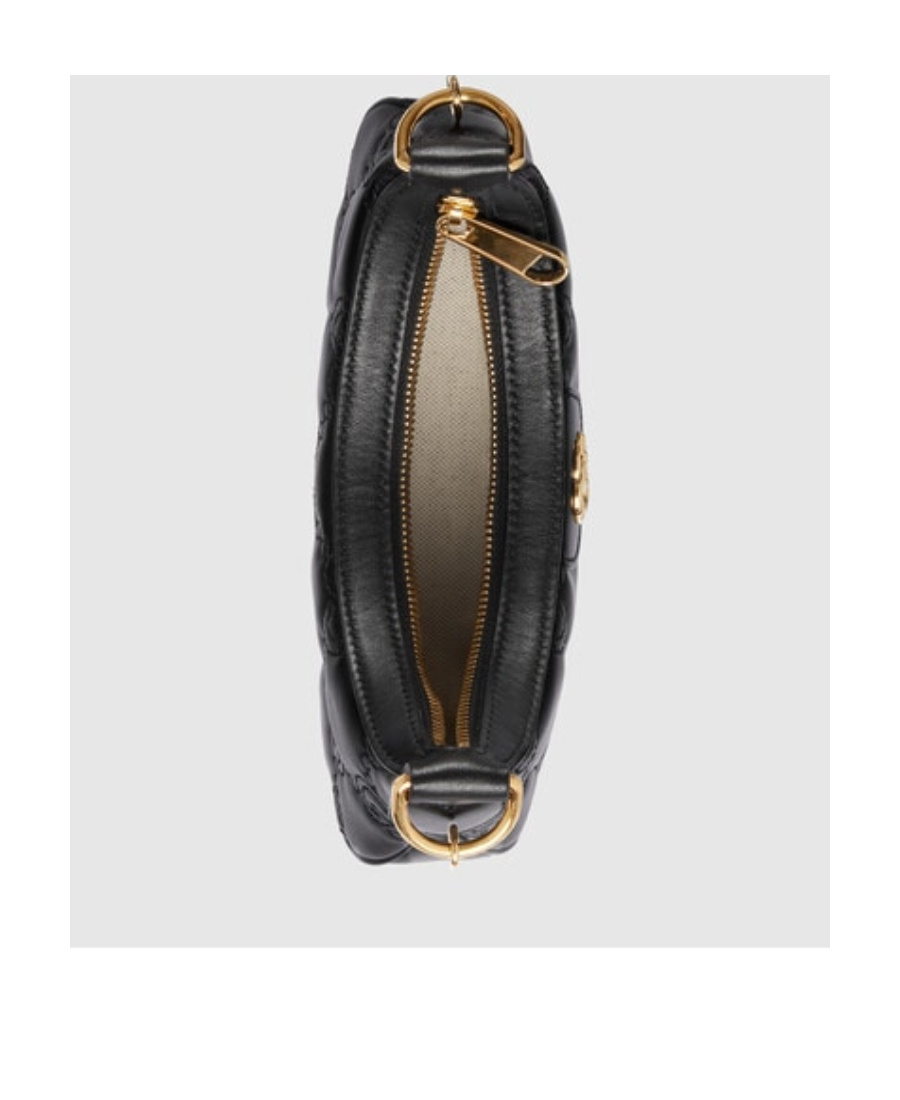 Gucci Gg Matelassé Half-moon Shaped Bag In Black