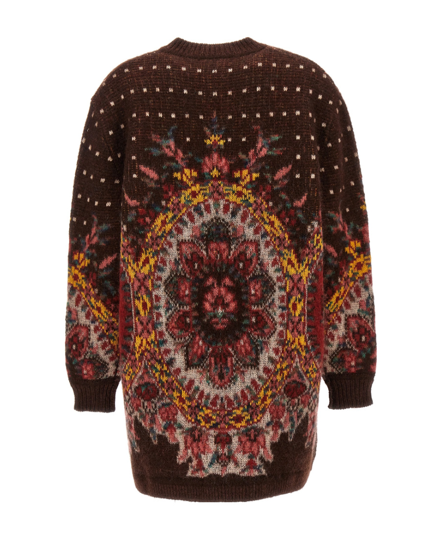 Etro Cardigan Con Motivo Jacquard In Black