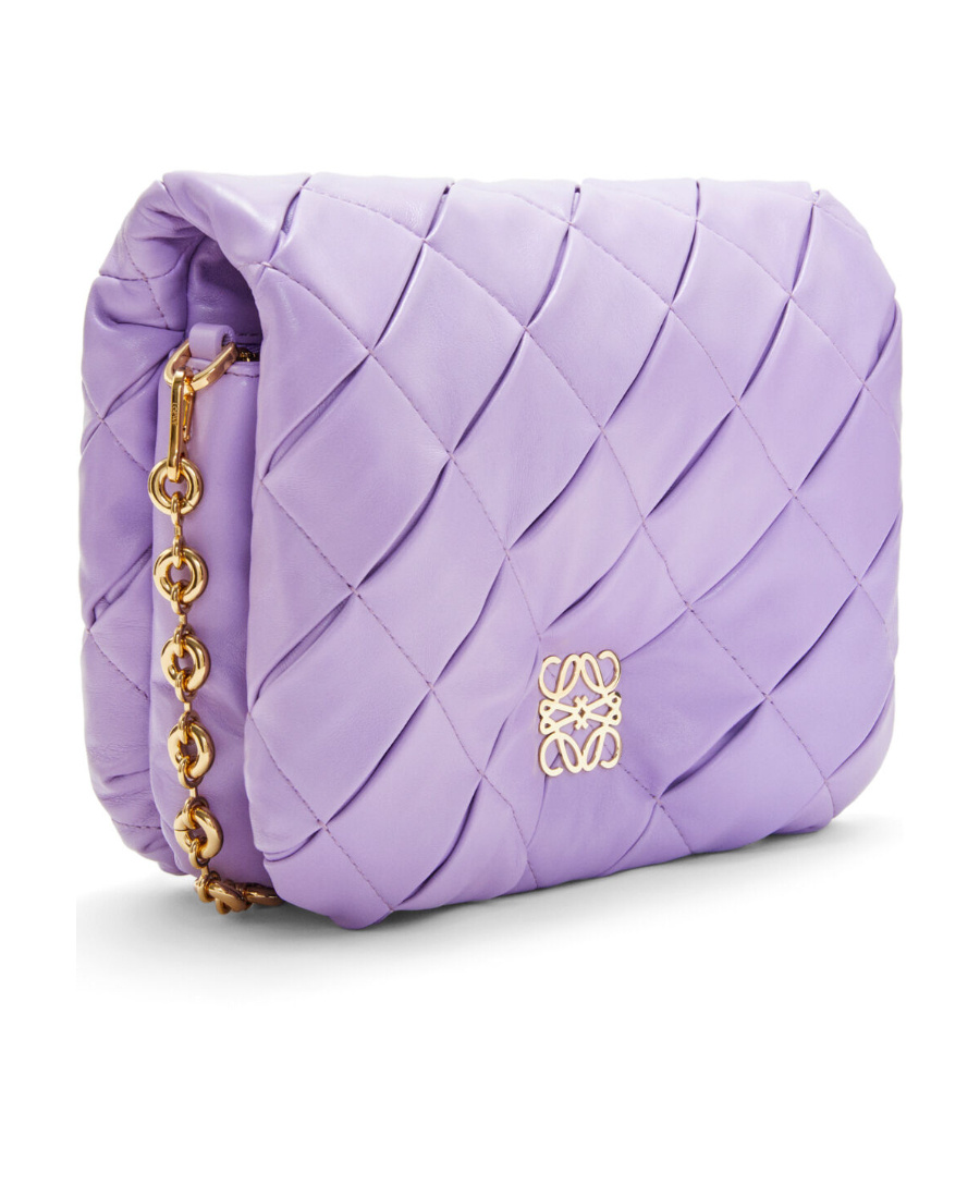 Loewe Puffer Goya Logo Shoulder Bag In Purple