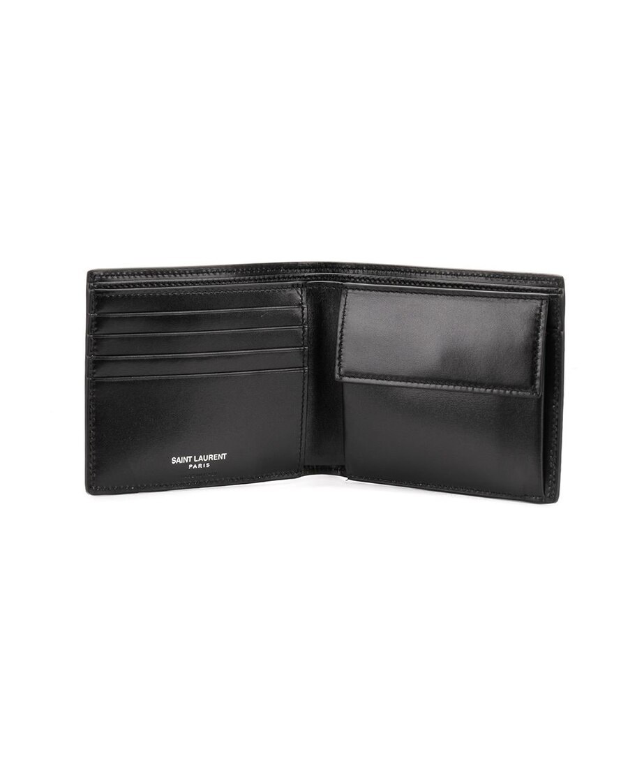 SAINT LAURENT WRINKLED-EFFECT BI-FOLD WALLET