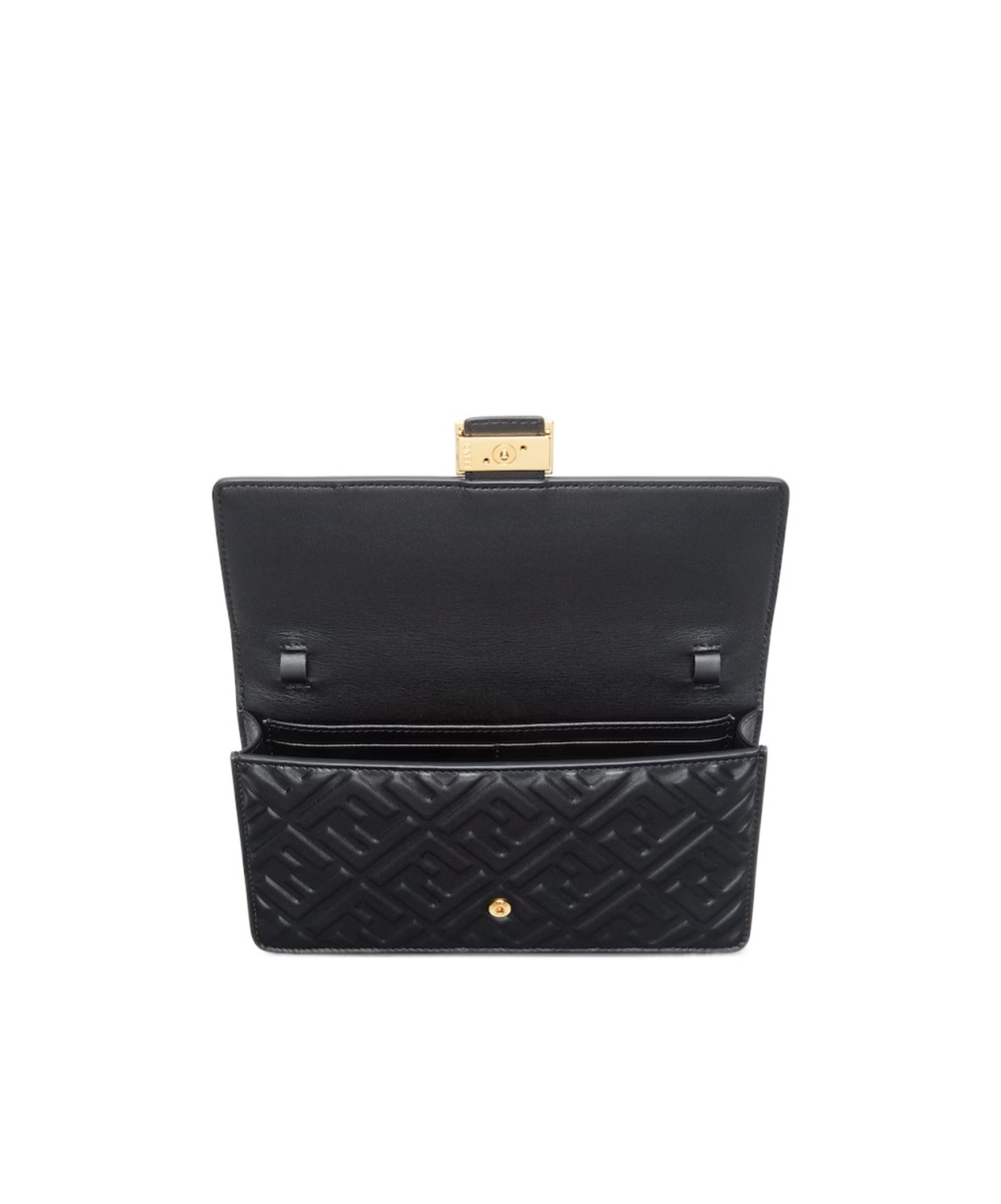Fendi Baguette Continental Chain Wallet In Black