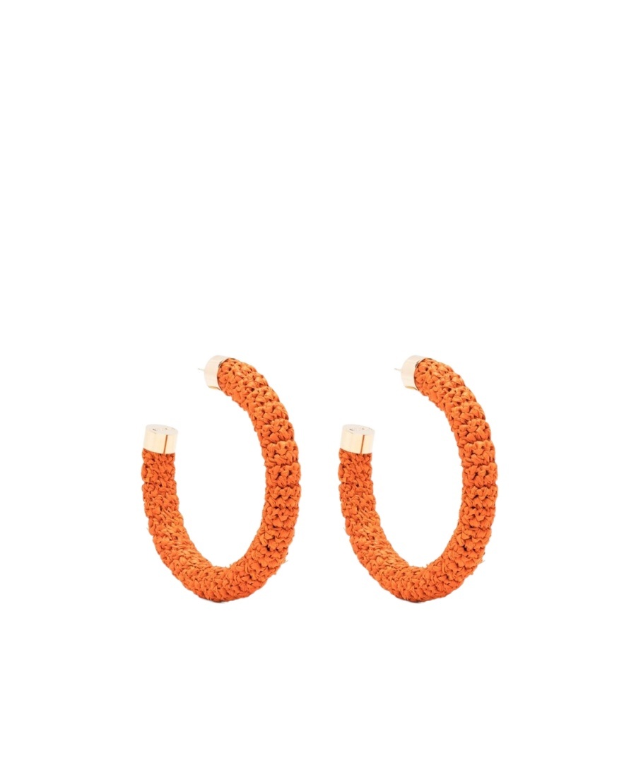 JACQUEMUS LES CRÉOLES RAPHIA HOOP EARRINGS 