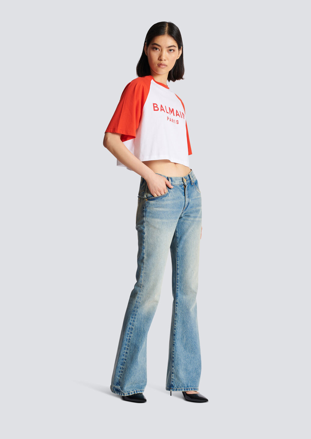 Balmain Logo Printed T In White