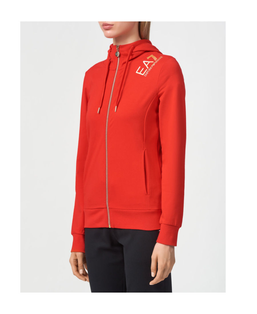 Ea7 Logo And Hat Casual Jacket In Red