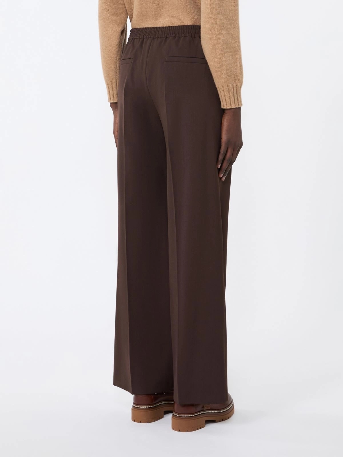 Weekend Max Mara Elasticated-waistband Trousers In Brown