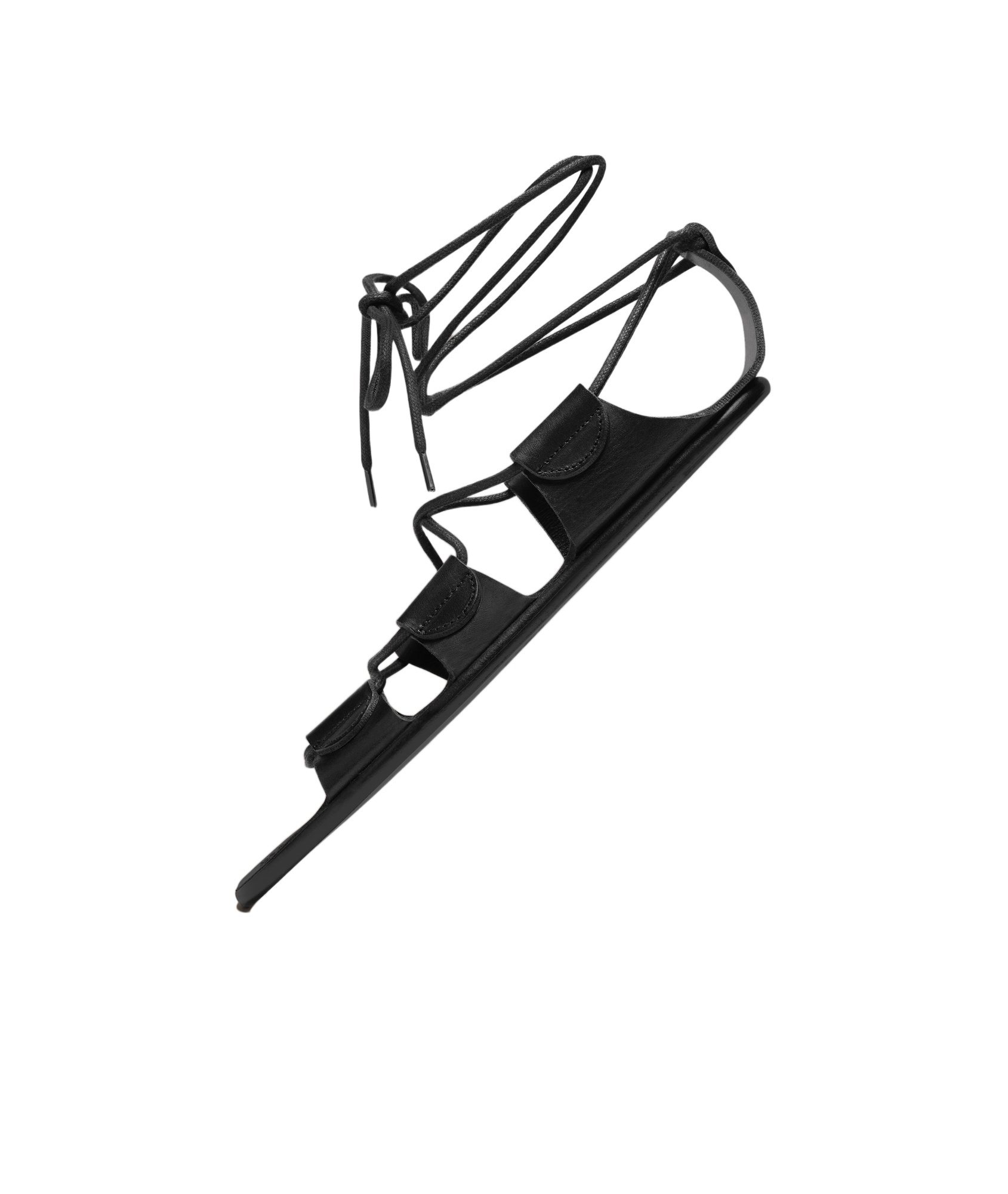 Maison Margiela Laced Leather Sandals In Black