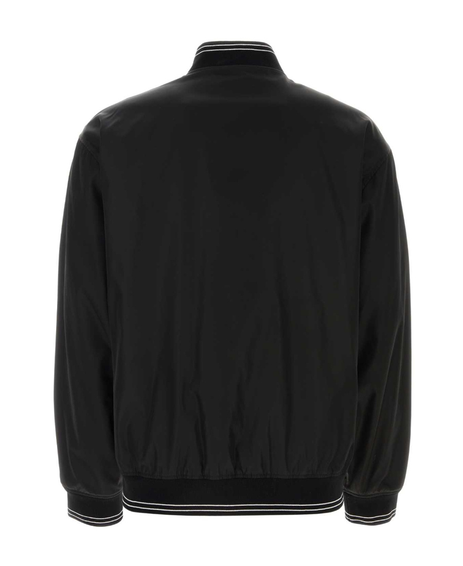 Prada Logo Plaque Jacket In Black