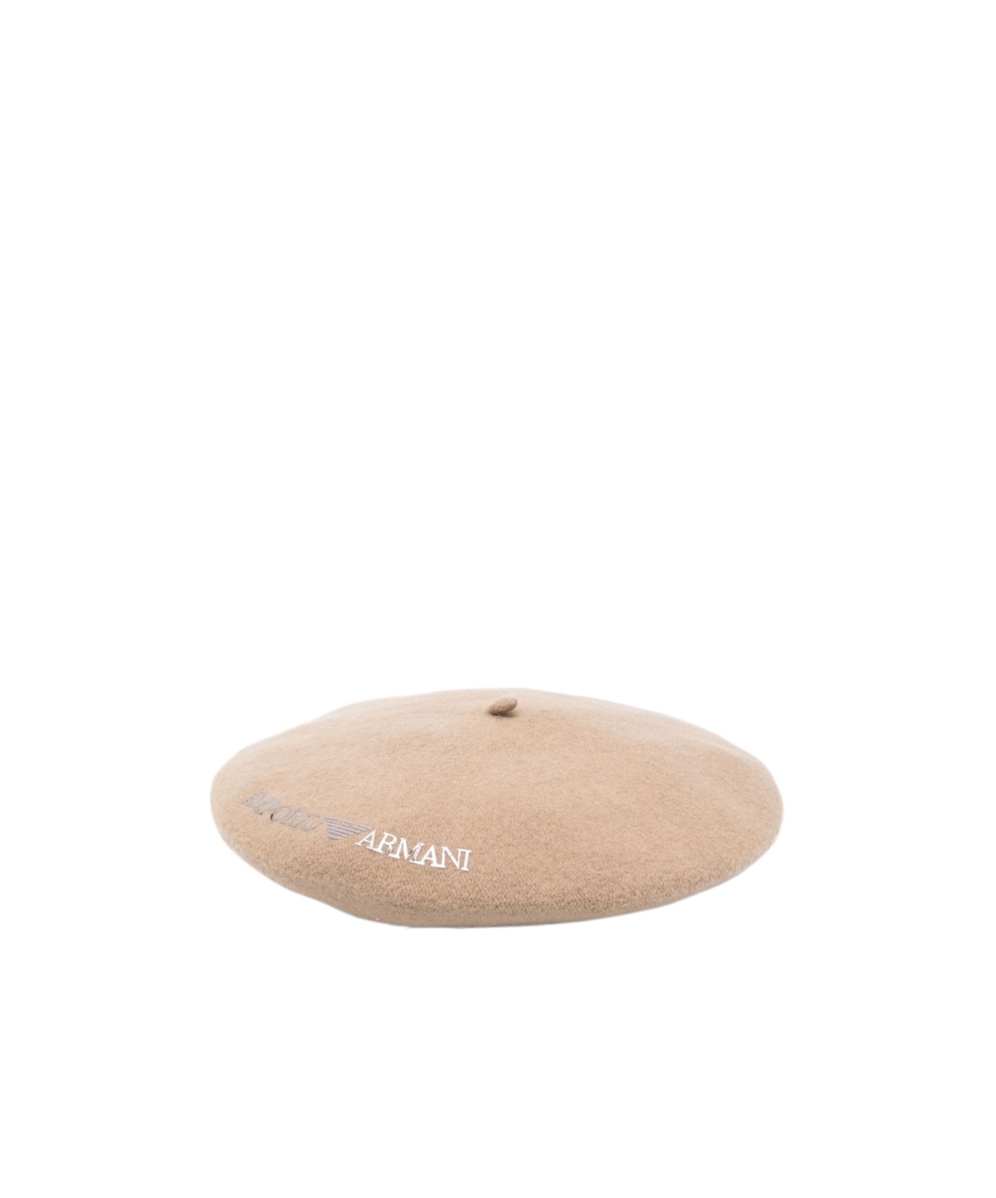 Emporio Armani Wool Basque Hat In Gold