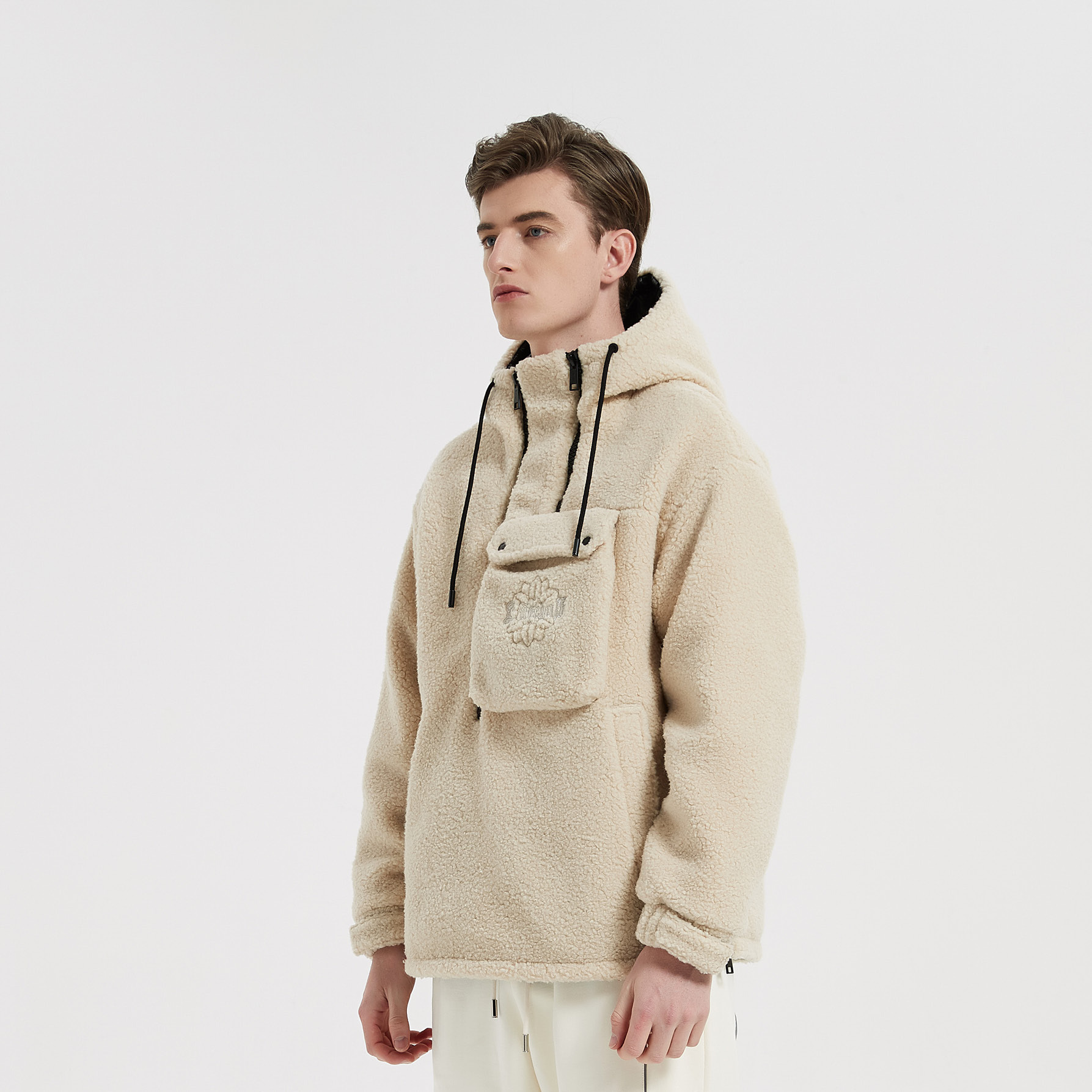 Liuregali Hooded Long-sleeved Down Jacket In Nude
