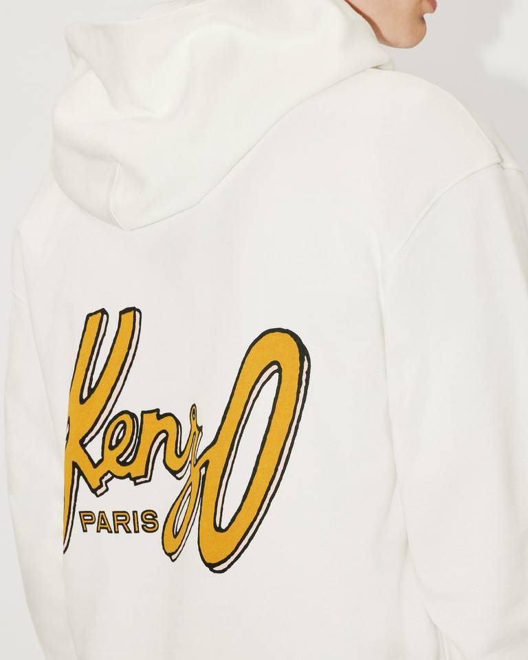 Kenzo Archive Logo Cotton Hoodie In White