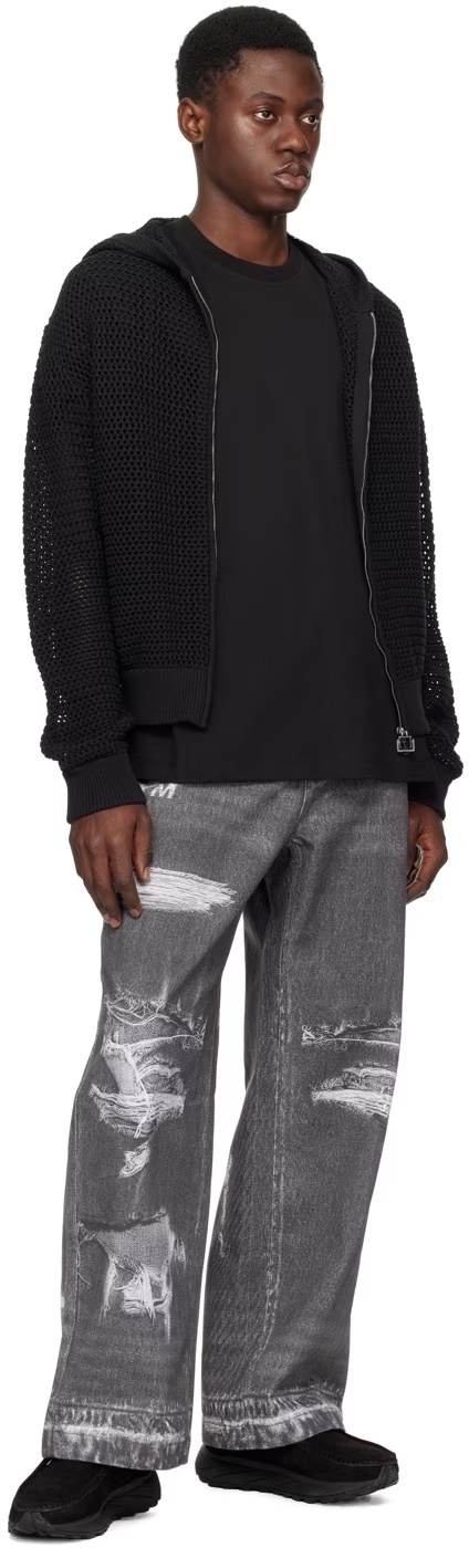 Shop Wooyoungmi Long-sleeved Zipper Sweater In Black