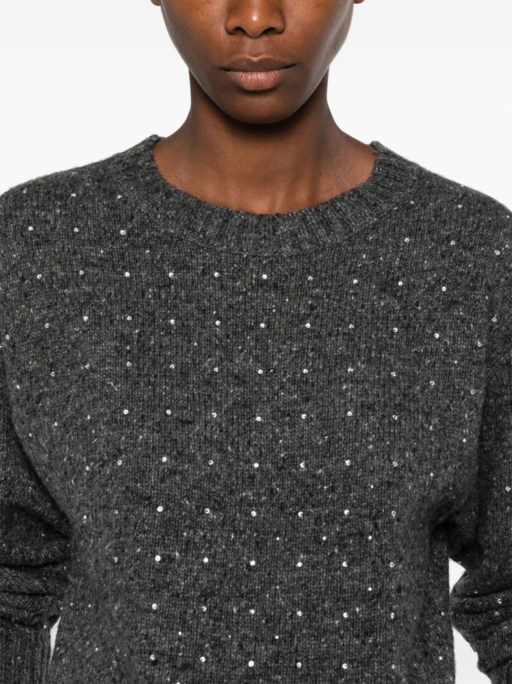 Shop Pinko Round Neck Sweater In Black