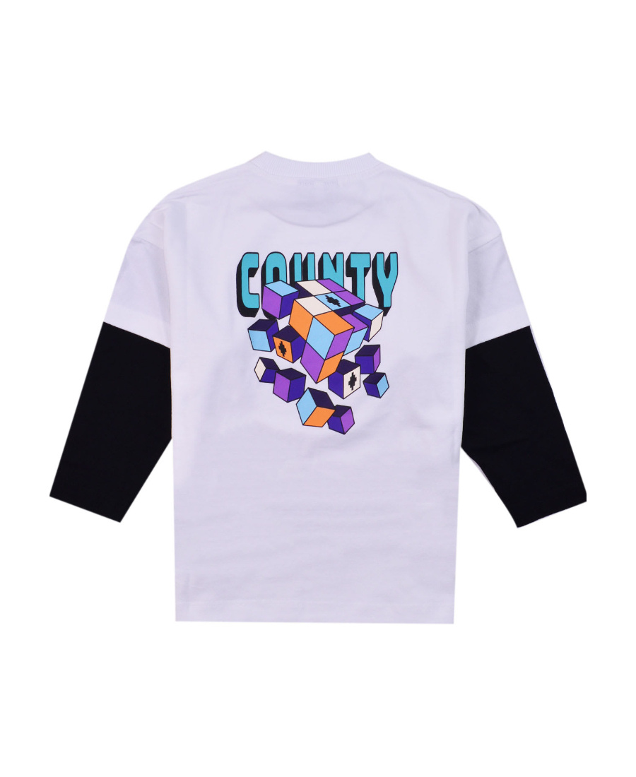 Marcelo Burlon County Of Milan Printed Round-necked T-shirt In White