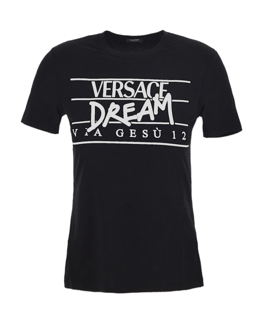 Versace Dream-print Short-sleeved T-shirt In Black