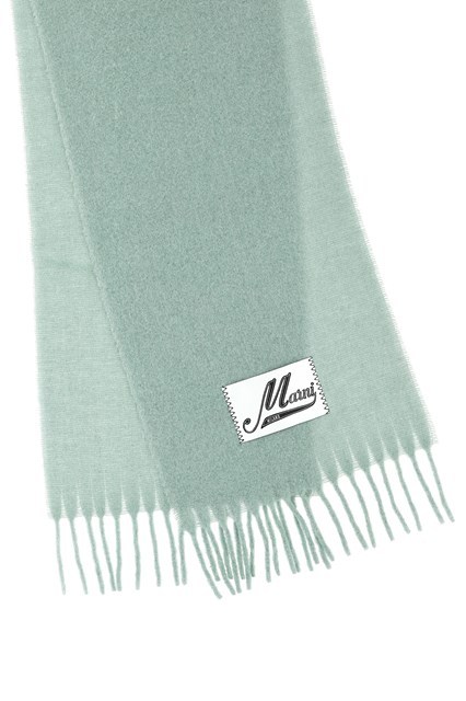 Marni Logo Patch Scarf In Green