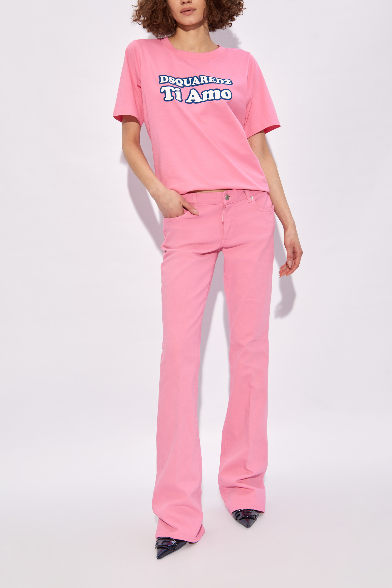 Dsquared2 Mid-rise Flared Jeans In Pink