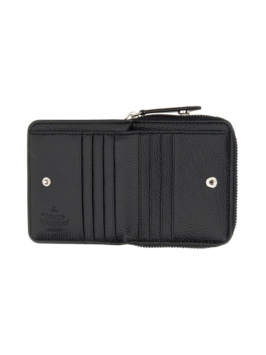Vivienne Westwood Medium Zippered Wallet In Black