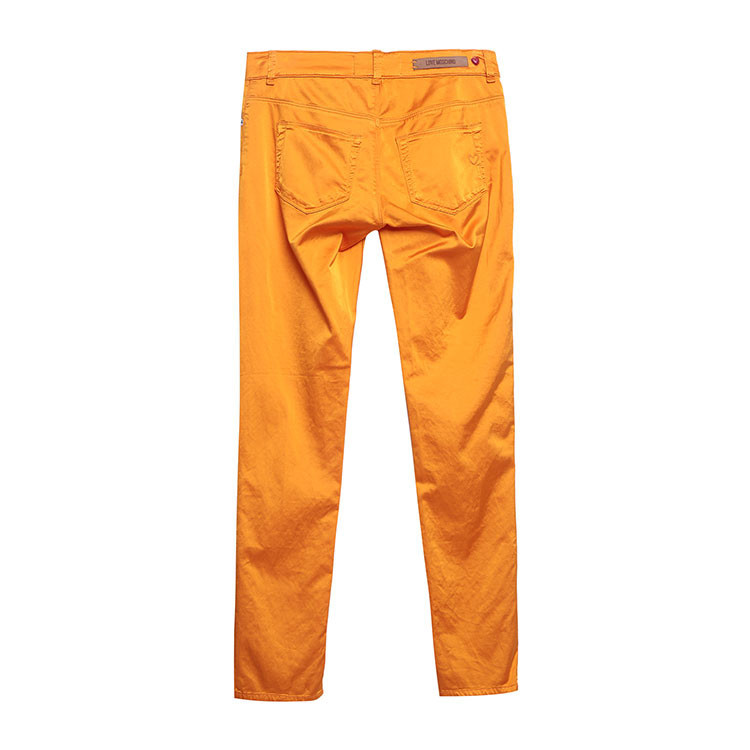 Moschino Slim Casual Pants In Orange