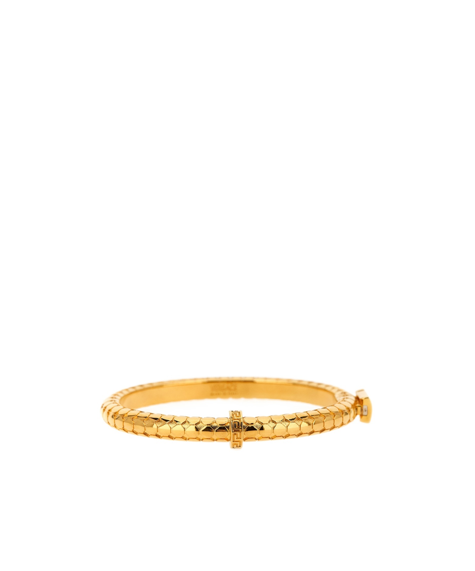 Versace Geometric Hexagonal Pattern Bangle In Yellow