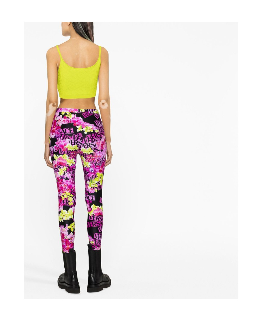 Versace Pink Orchid Leggings In Pink