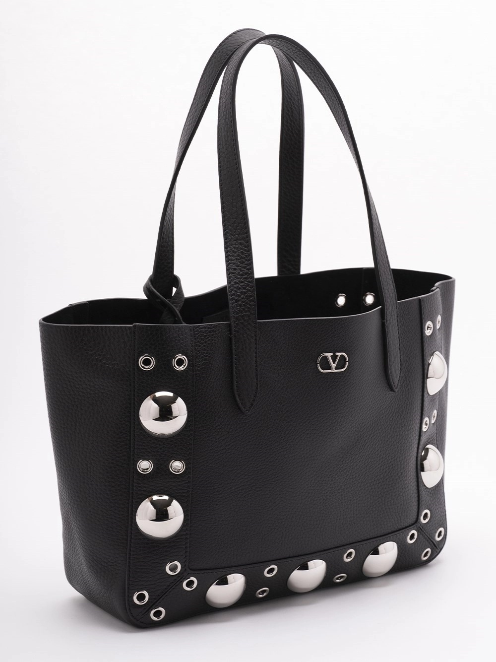 Valentino Logo Shoulder Bag In Black