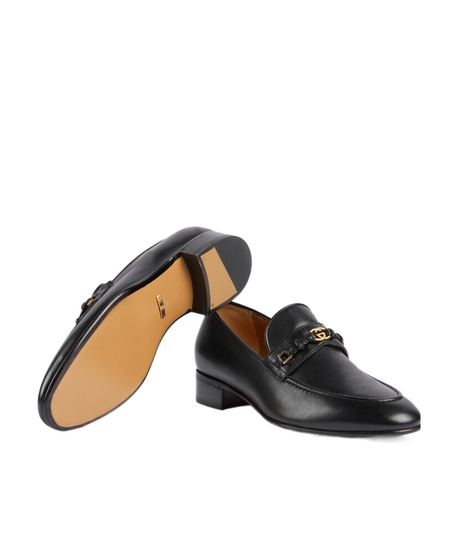 Gucci Black Horsebit Interlocking G Loafers In Black