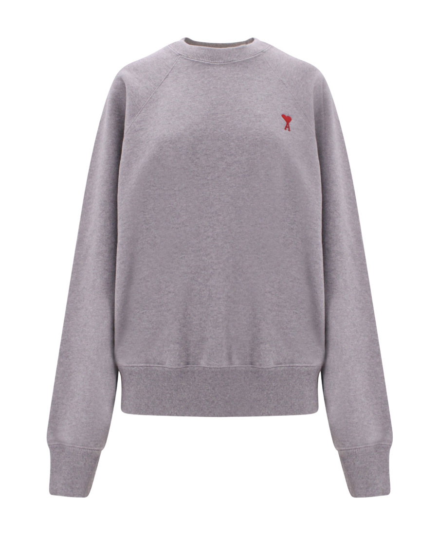 Ami Alexandre Mattiussi Ami Paris Ami De Coeur Crewneck Sweatshirt In Gray