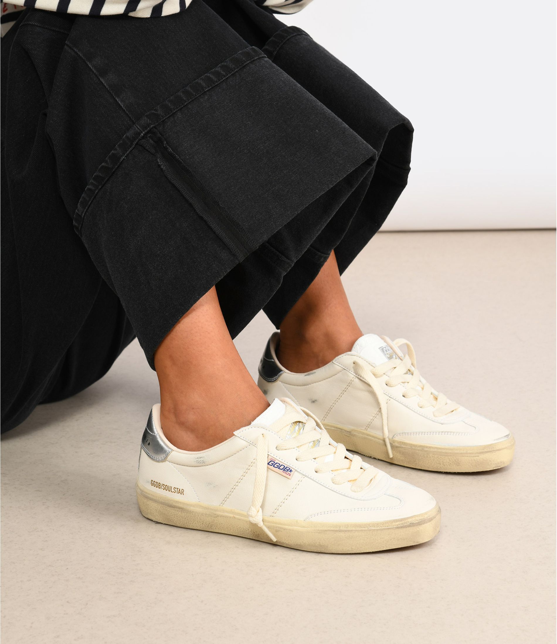 Golden Goose Soul-star Leather Sneakers In White