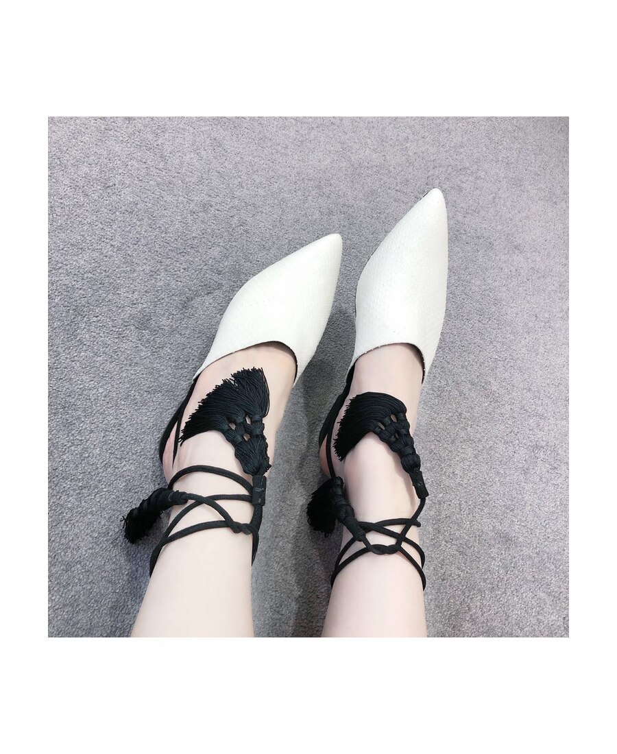 Lanvin White Snake Ribbon Flat Shoes Fspl0w Pibu 021 In White